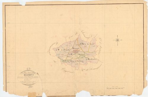 Beaumont - 51 FI 73      Tableau d'assemblage du plan cadastral parcellaire de la commune de Beaumont