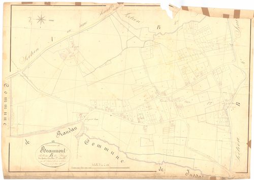Beaumont-lès-Randan - 53 FI 76      Section B du Bourg, 1ère feuille