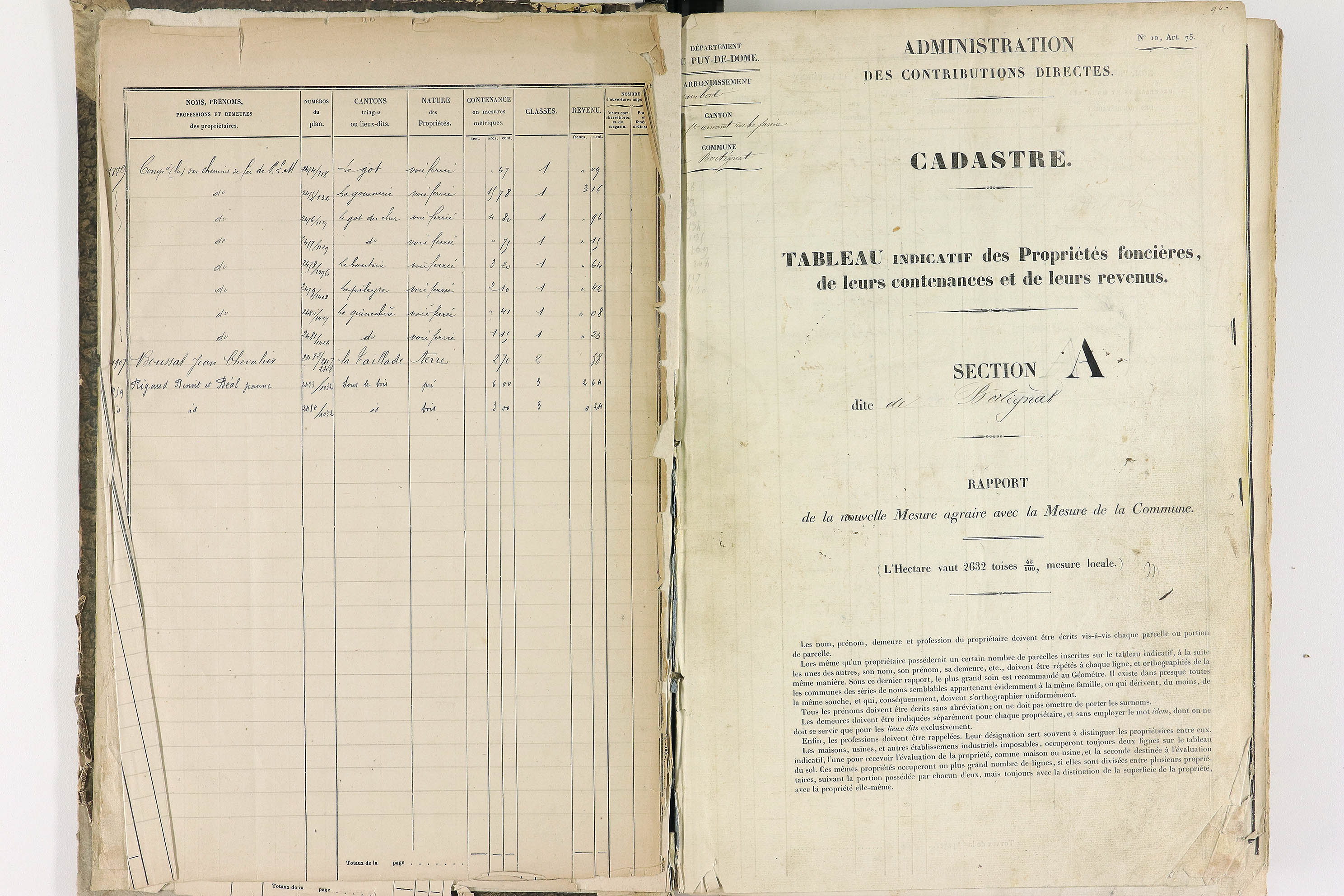 Bertignat - P 12369/1      Section A