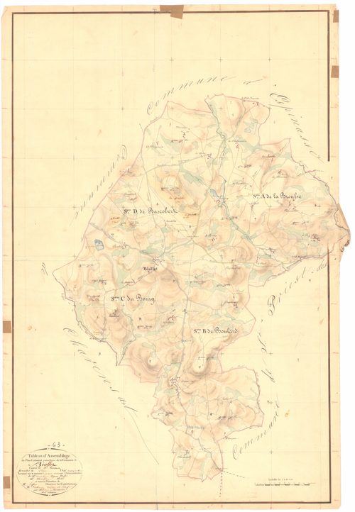 Biollet - 53 FI 90      Tableau d'assemblage du plan cadastral parcellaire de la commune de Biollet