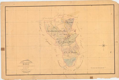 Blanzat - 51 FI 134      Tableau d'assemblage du plan cadastral parcellaire de la commune de Blanzat