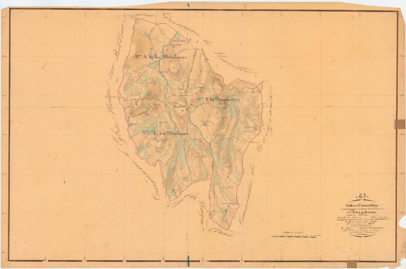 Bongheat - 51 FI 149      Tableau d'assemblage du plan cadastral parcellaire de la commune de Bongeat