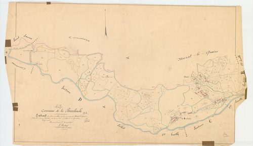 La Bourboule - 51 FI 166      Extrait du plan parcellaire de la commune de Murat-le-Quaire