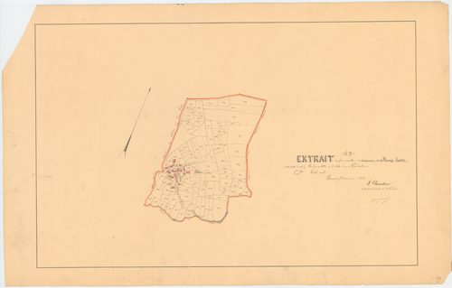 Bourg-Lastic - 51 FI 176      Extrait du plan parcellaire de la section C de la Garde, 4ème feuille