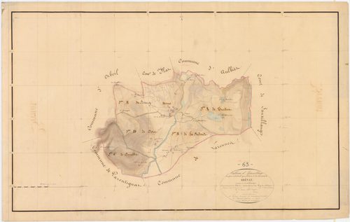 Brenat - 54 Fi 182      Tableau d'assemblage du plan cadastral parcellaire de la commune de Brenat