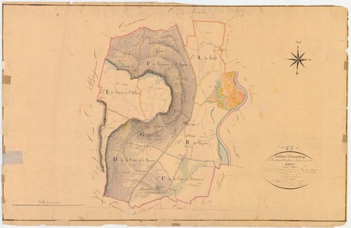 Le Broc - 54 Fi 198      Tableau d'assemblage du plan cadastral parcellaire de la commune du Broc