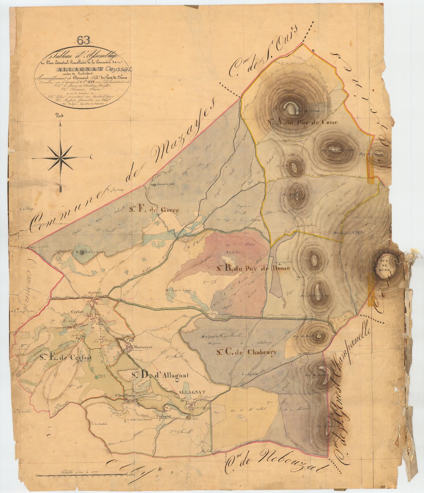 Ceyssat - 51 FI 284      Tableau d'assemblage du plan cadastral parcellaire de la commune de Ceyssat