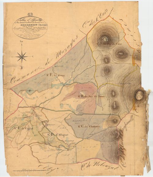 Ceyssat - 51 FI 284      Tableau d'assemblage du plan cadastral parcellaire de la commune de Ceyssat