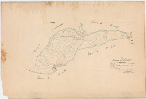 Chabreloche - 55 FI 197      Extrait du plan parcellaire d'Arconsat, section A, 3 et 4èmes feuilles