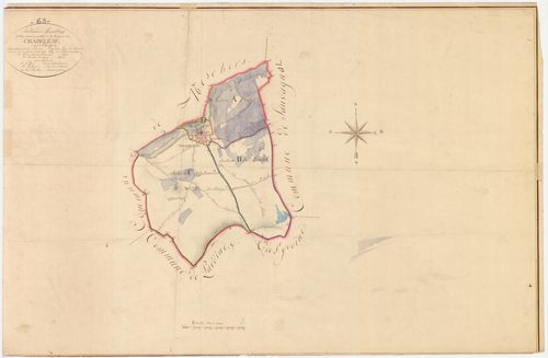 Chadeleuf - 54 Fi 213      Tableau d'assemblage du plan cadastral parcellaire de la commune de Chadeleuf