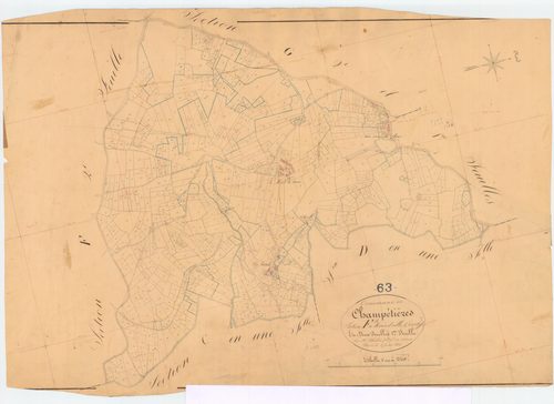 Champétières - 55 FI 224      Section F de Mons et Ville-Courty, 1ère feuille