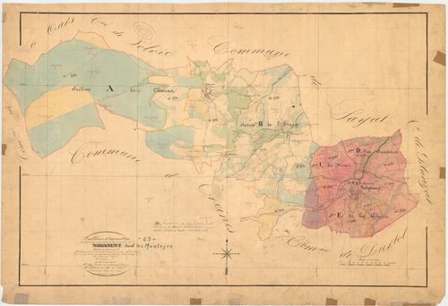 Chanat-la-Mouteyre - 51 FI 308      Tableau d'assemblage du plan cadastral parcellaire de la commune de Nohanent