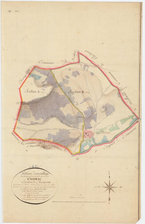 Chidrac - 54 Fi 314      Tableau d'assemblage du plan cadastral parcellaire de la commune de Chidrac