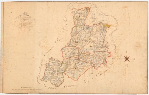 Combrailles - 53 FI 350      Tableau d'assemblage du plan cadastral parcellaire de la commune de Condat-en-Combraille