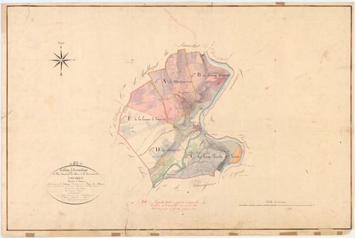 Coudes - 54 Fi 337      Tableau d'assemblage du plan cadastral parcellaire de la commune de Coudes