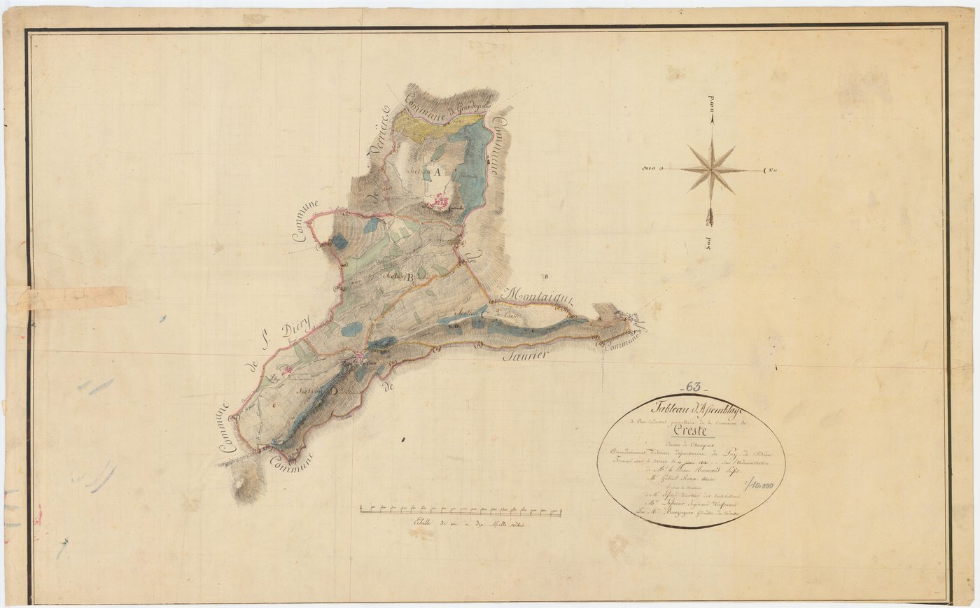 Creste - 54 Fi 351      Tableau d'assemblage du plan cadastral parcellaire de la commune de Creste