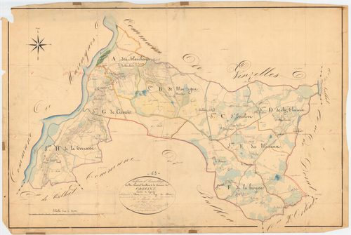 Crevant-Laveine - 55 FI 314      Tableau d'assemblage du plan cadastral parcellaire de la commune de Crevant-Laveine