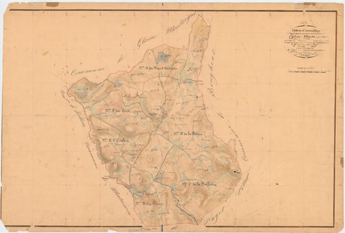 Égliseneuve-près-Billom - 51 FI 438      Tableau d'assemblage du plan cadastral parcellaire de la commune d'Egliseneuve-près-Billom