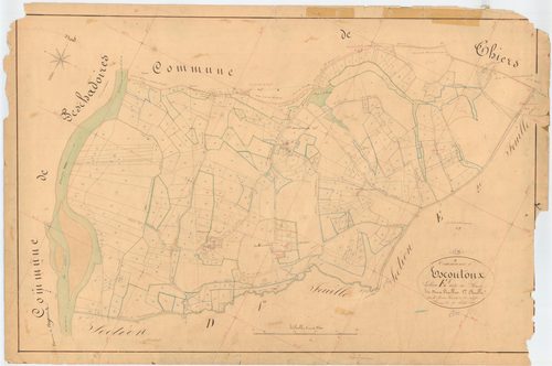 Escoutoux - 55 FI 428      Section E de Souie, 1ère feuille