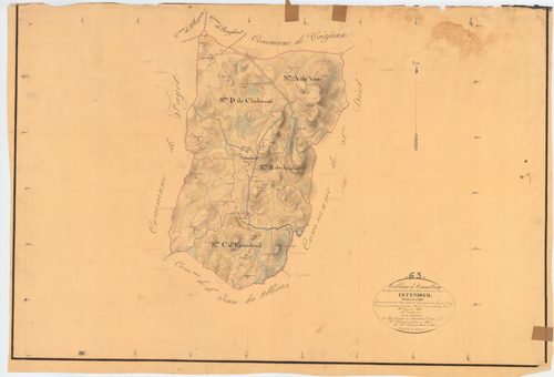 Estandeuil - 51 FI 462      Tableau d'assemblage du plan cadastral parcellaire de la commune d'Estandeuil