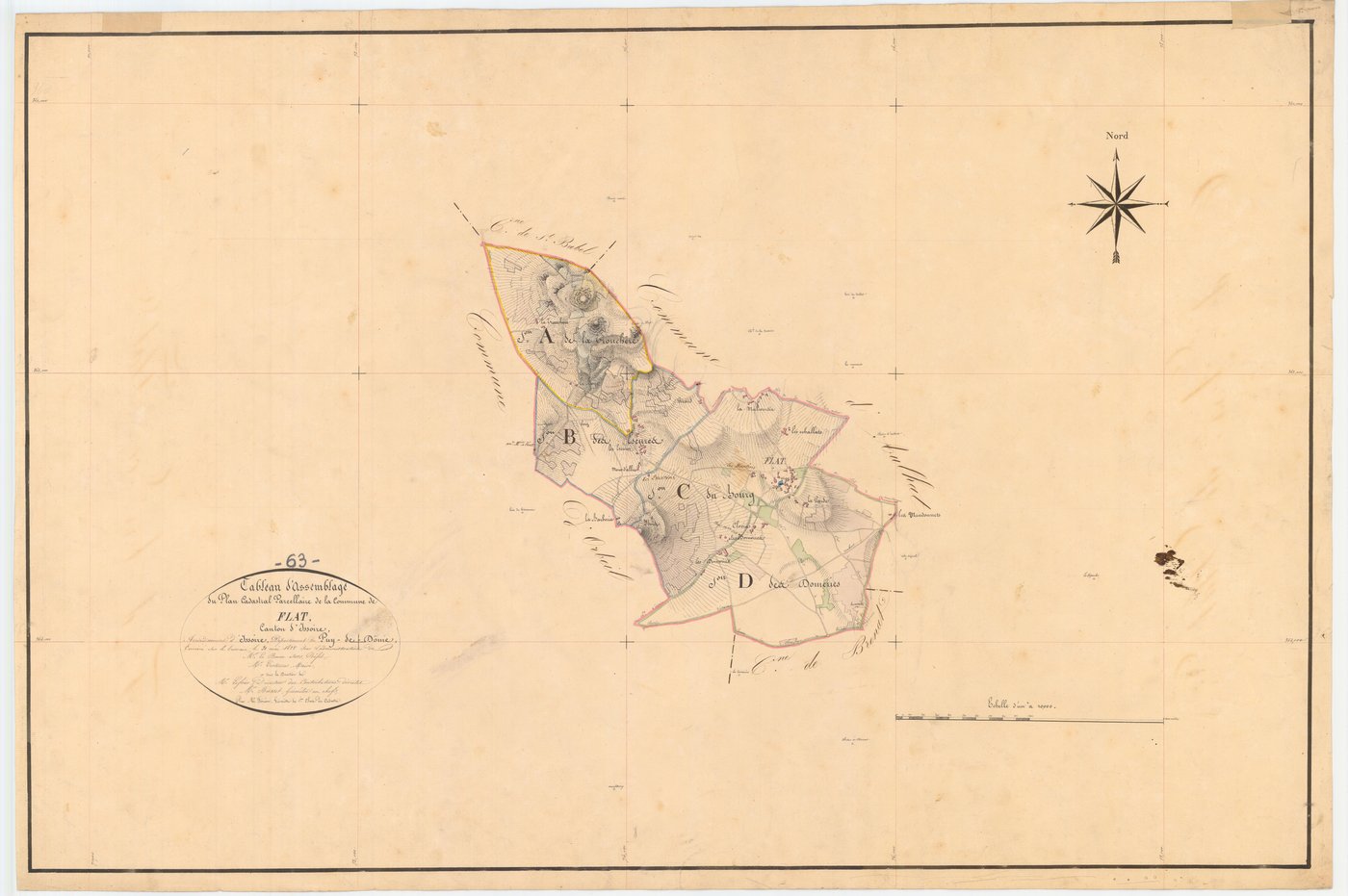 Flat - 54 Fi 418      Tableau d'assemblage du plan cadastral parcellaire de la commune de Flat