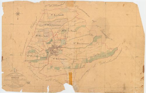 Gerzat - 51 FI 499      Tableau d'assemblage du plan cadastral parcellaire de la commune de Gerzat