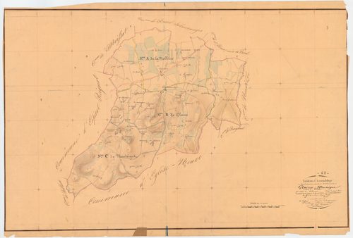 Glaine-Montaigut - 51 FI 520      Tableau d'assemblage du plan cadastral parcellaire de la commune de Glaine-Montaigut
