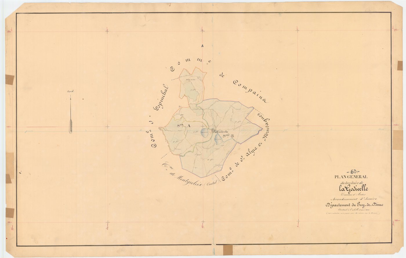 La Godivelle - 54 Fi 430      Tableau d'assemblage du plan cadastral parcellaire de la commune de La Godivelle
