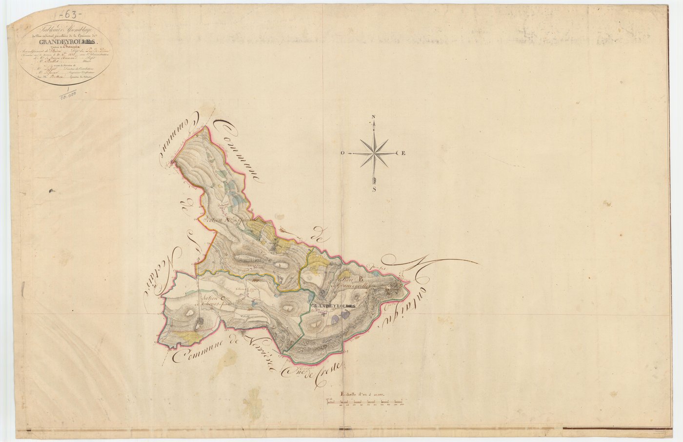 Grandeyrolles - 54 Fi 438      Tableau d'assemblage du plan cadastral parcellaire de la commune de Grandeyrolles