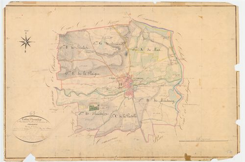 Issoire - 54 Fi 442      Tableau d'assemblage du plan cadastral parcellaire de la commune d'Issoire