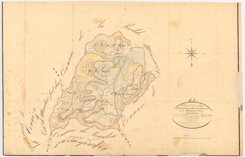 Labessette - 54 Fi 471      Tableau d'assemblage du plan cadastral parcellaire de la commune de Labessette