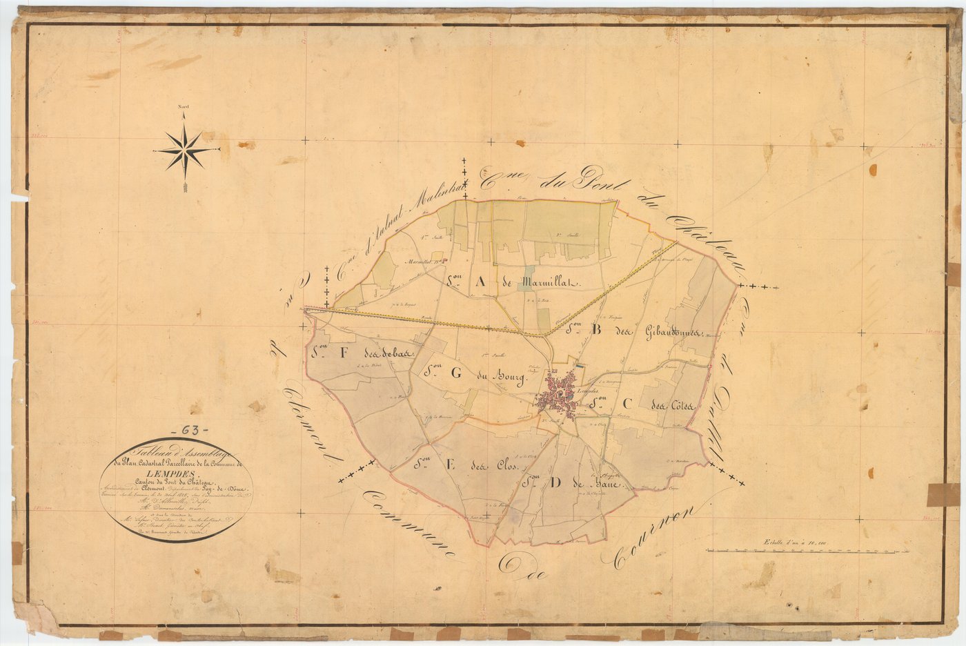Lempdes - 51 FI 586      Tableau d'assemblage du plan cadastral parcellaire de la commune de Lempdes