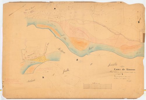Limons - 55 FI 563      Révision cadastrale opérée à la suite de l'inondation d'octobre 1846, plan de la section A
