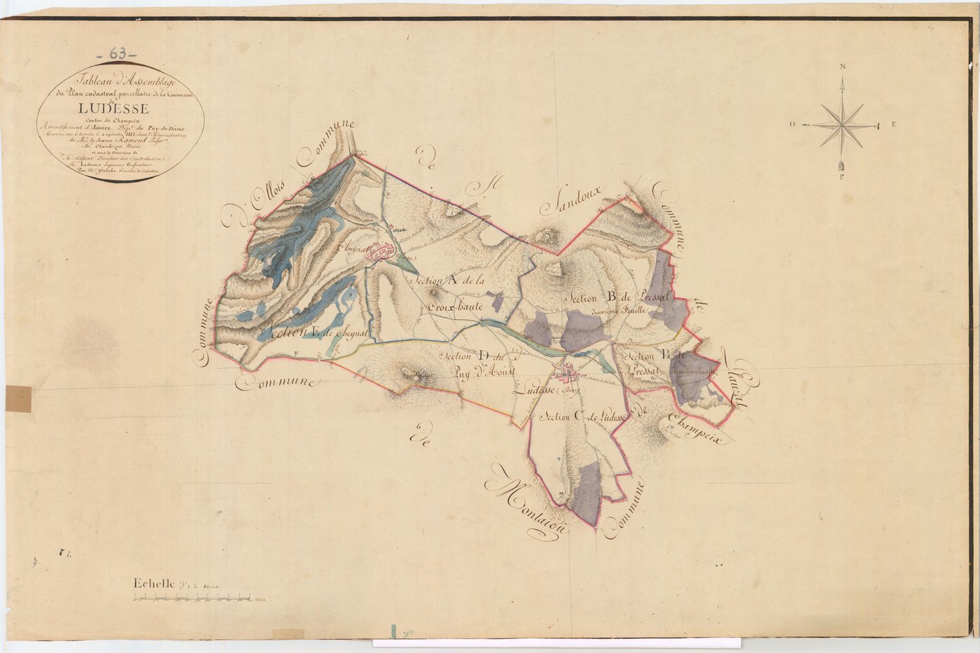 Ludesse - 54 Fi 528      Tableau d'assemblage du plan cadastral parcellaire de la commune de Ludesse