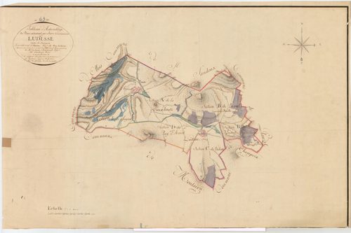 Ludesse - 54 Fi 528      Tableau d'assemblage du plan cadastral parcellaire de la commune de Ludesse