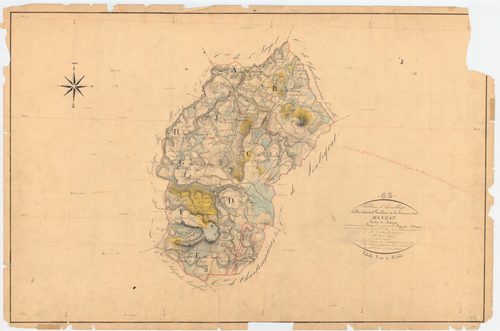 Manzat - 53 FI 566      Tableau d'assemblage du plan cadastral parcellaire de la commune de Manzat