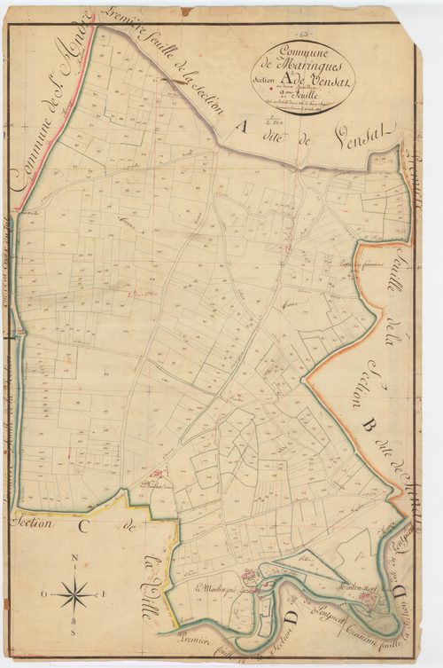 Maringues - 55 FI 600      Section A de Vensat, 2ème feuille