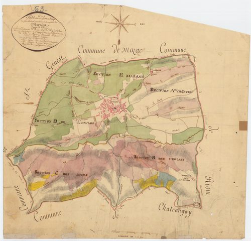 Marsat - 53 FI 598      Tableau d'assemblage du plan cadastral parcellaire de la commune de Marsat
