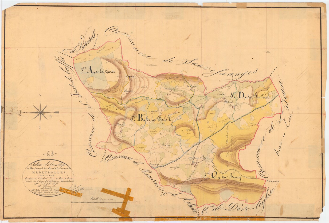 Medeyrolles - 55 FI 641      Tableau d'assemblage du plan cadastral parcellaire de la commune de Médeyrolles