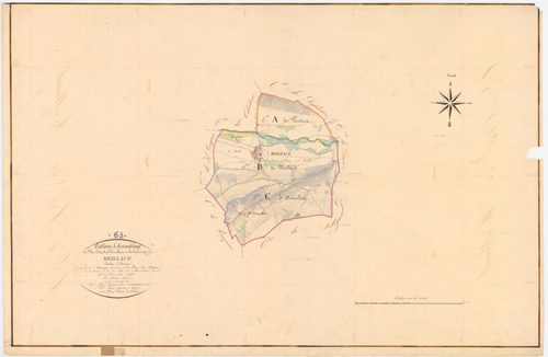 Meilhaud - 54 Fi 571      Tableau d'assemblage du plan cadastral parcellaire de la commune de Meilhaud