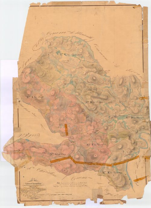 Menat - 53 FI 614      Tableau d'assemblage du plan cadastral parcellaire de la commune de Menat