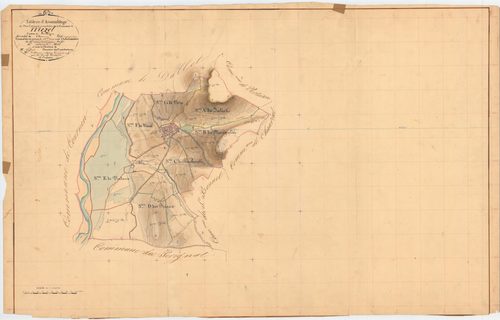 Mézel - 51 FI 691      Tableau d'assemblage du plan cadastral parcellaire de la commune de Mezel