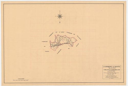 La Monnerie-le-Montel - 55 FI 661      Tableau d'assemblage du plan cadastral parcellaire de la commune de La Monnerie-Le Montel