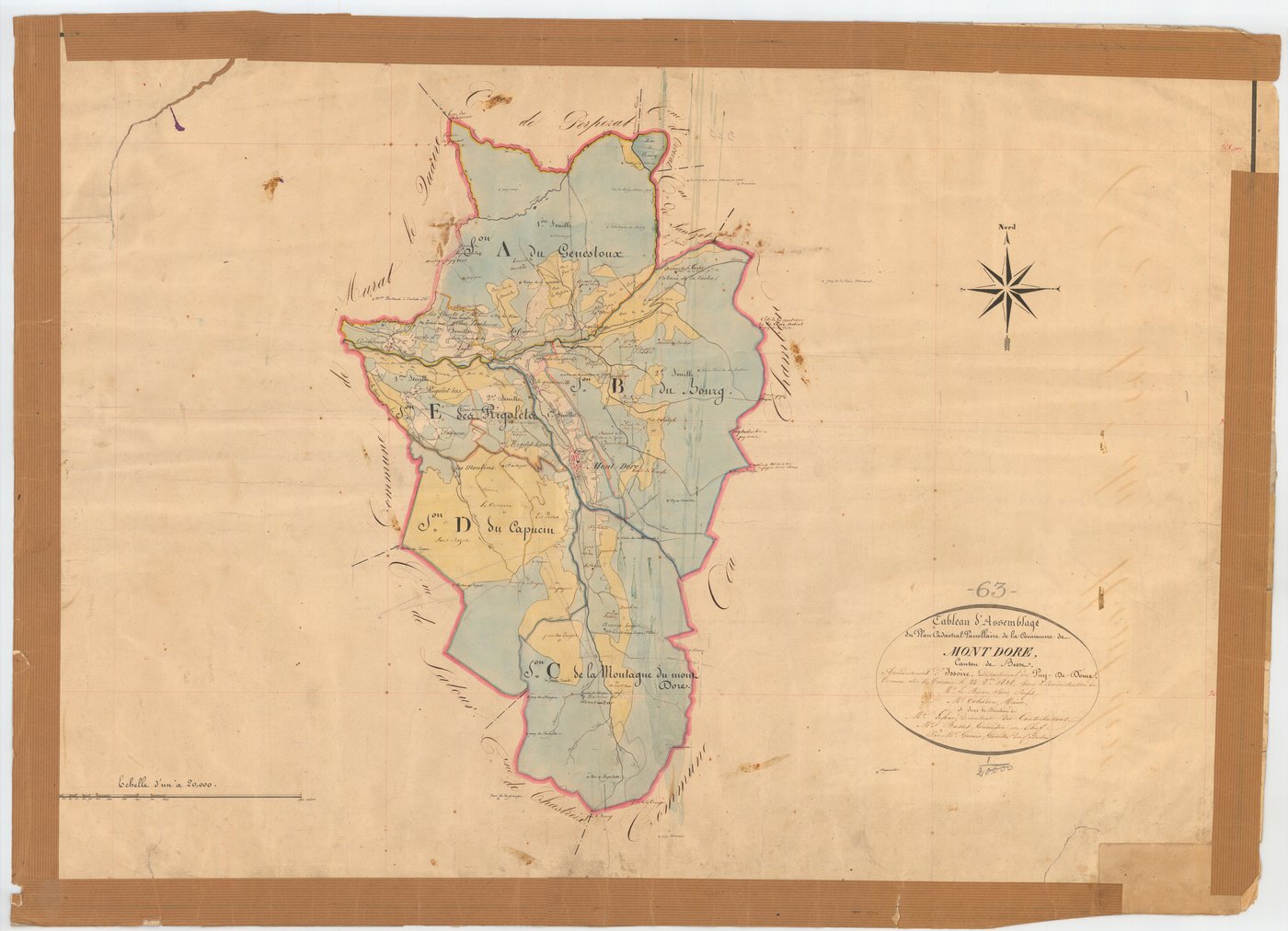 Mont-Dore - 51 FI 752      Tableau d'assemblage du plan cadastral parcellaire de la commune du Mont-Dore