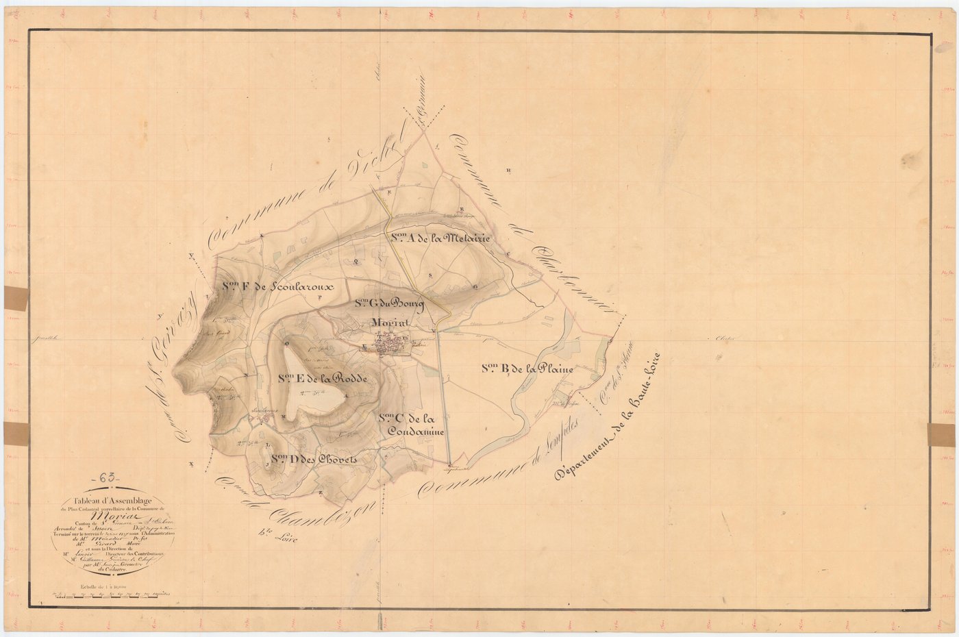 Moriat - 54 Fi 596      Tableau d'assemblage du plan cadastral parcellaire de la commune de Moriat