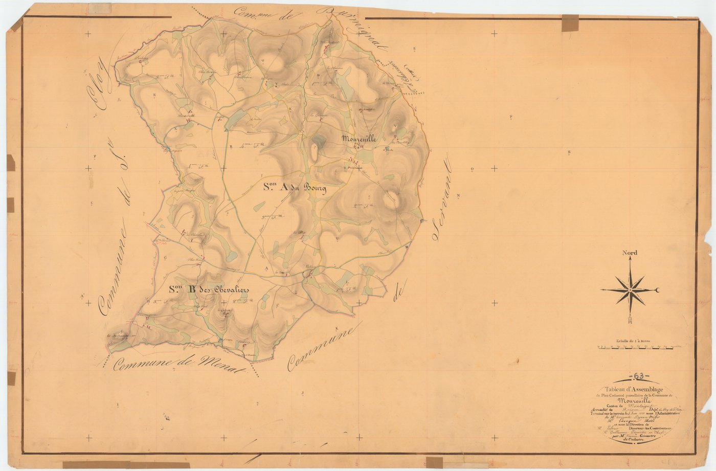 Moureuille - 53 FI 713      Tableau d'assemblage du plan cadastral parcellaire de la commune de Moureuille