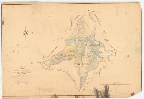 Néronde-sur-Dore - 55 FI 665      Tableau d'assemblage du plan cadastral parcellaire de la commune de Néronde