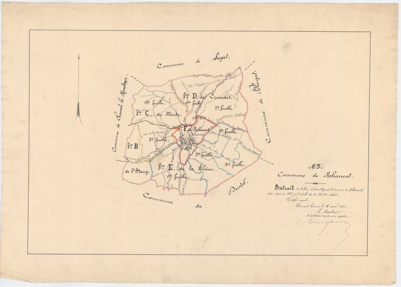 Nohanent - 51 FI 799      Tableau d'assemblage du plan cadastral parcellaire de la commune de Nohanent