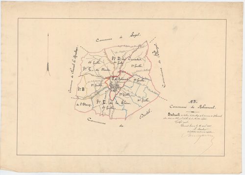 Nohanent - 51 FI 799      Tableau d'assemblage du plan cadastral parcellaire de la commune de Nohanent