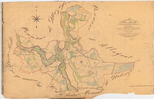 Olby - 51 FI 810      Tableau d'assemblage du plan cadastral parcellaire de la commune d'Olby